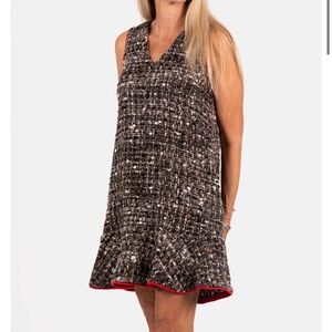 Tricot Chic Italian Elegant Tweed Dress NWT SZ 6 EU SZ 42